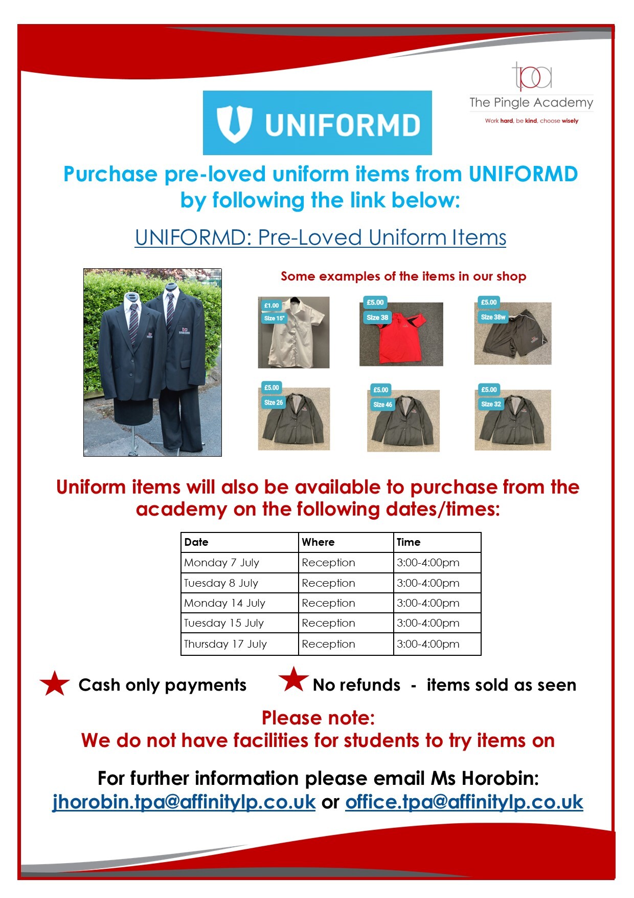 New intake uniformed poster